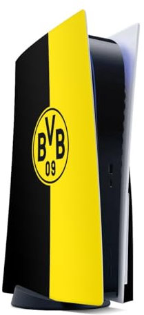 DeinDesign Skin kompatibel mit Sony Playstation 5 Disc Edition Folie Sticker BVB Borussia Dortmund Wappen