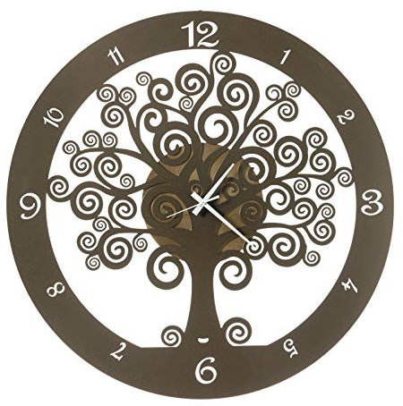 Arti & Mestieri Big Albero della Vita - Orologio da Parete di Design 100% Made in Italy - in Ferro, Diametro 70 cm - Oro e Bronzo