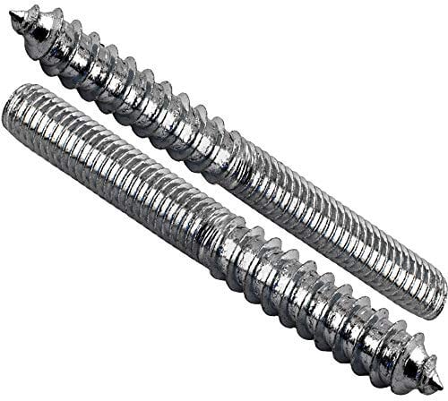 (Pack of 5 Bolts) M6 WOOD TO METAL DOWELS WALL HANGER BOLTS FURNITURE FIXING ZINC PLATED (M6 x 50mm)