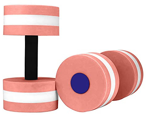 Set of 2 Water Dumbbells Aerobics Swimming Pool Dumbbells for Exercise, Sports Aquatic Exercise Dumbbells Set Foam Dumbbells Fitness Resistance Barbells Float Water Aerobics Equipment for Weight Loss