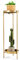 RELAX4LIFE Soporte para Plantas de 2 Niveles, Soporte Redondo para Flores de Metal, Columna para Flores para Interiores y Exteriores, Soporte para Flores con Estante, Carga 15 kg,(Dorado, 25x80cm)