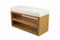 EMRA WOOD M-DEKO LPS-5 Polsterbank Schuhbank Chesterfield Gesteppt mit Ablage Bezug aus Velours Weiß Gestell aus Holz Nach Maß (Höhe 50cm Tiefe 30cm, 85)