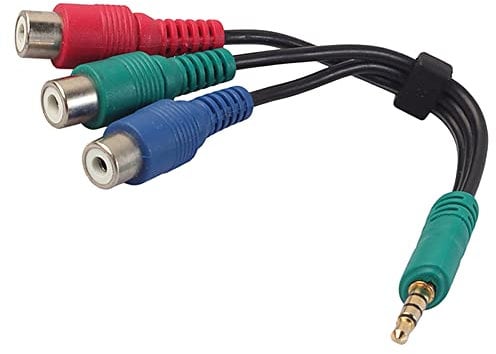 ezqnirk 1PCS 4-pole AUX 3.5mm Male to Component 3 RCA Female Adapter Video Cable Green Blue Red 3-RCA External Line Suitable for TV