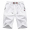 JustSun Mens Shorts Casual Sports Joggers Shorts with Elastic Waist Zipper Pockets White UK Small
