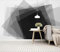 Fototapete 3D Schwarz abstrakt geometrisch 200 cm B x150 cm H Vlies Tapeten Wandtapete XXL Moderne Wanddeko Wohnzimmer Schlafzimmer Büro Flur