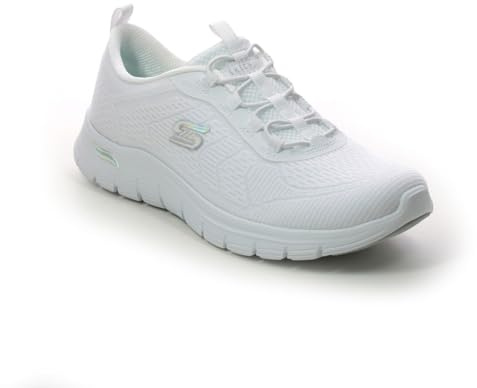 Skechers Arch Fit Vista Sneaker für Damen, Weißer Netzbesatz, 40 EU