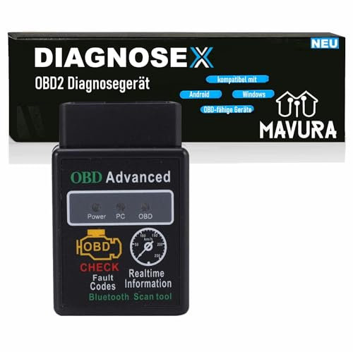 DIAGNOSEX OBD2 Diagnosegerät Bluetooth Autoscan Auslesegerät, Tiefen Diagnose Gerät KFZ Auto Adapter Android Handy PC