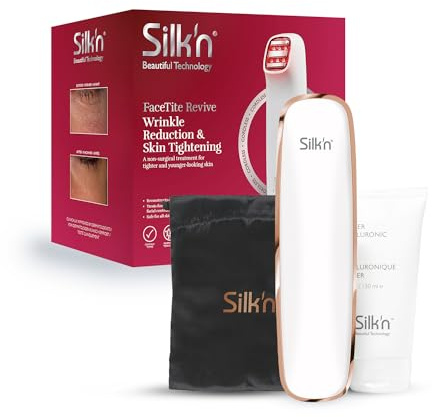 Silk'n FaceTite Revive - Non-Invasive Anti-Ageing Device for Wrinkle Reduction, Skin Tightening, and Facial Contouring with RF, LED, and Infrared Technology - Includes Travel Pouch
