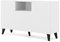 AC-Déco Buffet à 3 Portes à Pieds Noir Ravenna - Blanc - L 150 Cm