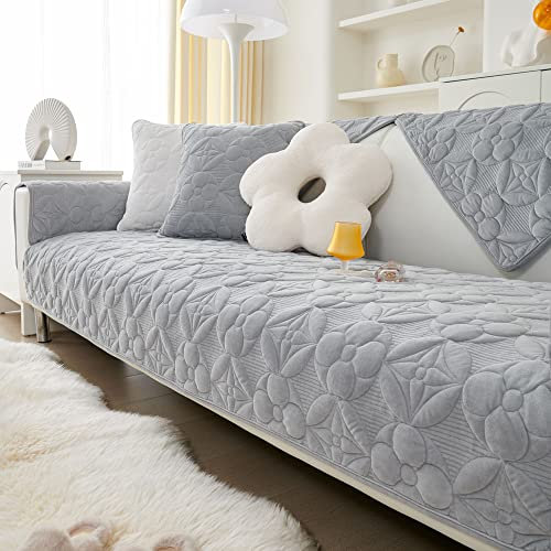 WYJHNLBEDC Sofa/Couch überzug, Sofabezug L Form/U Form/Ecksofa 3/2/1 Sitzer, Sofa überwurfdecke, Samt Sofaschoner Decken rutschfest, Sofaschutz Decke Hund Kratzschutz Katze, 90x10cm
