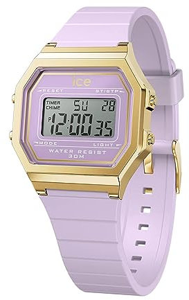 ICE-WATCH - Ice Digit Retro Lavender Petal - Montre Violette pour Femme avec Bracelet en Plastique - 022061 (Small)