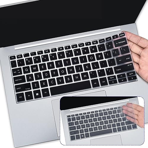 2PCS Keyboard Cover Skin for 2025-2022 HP EliteBook 830 835 840 845 1040 G9 G10 13.3 & 14 inch, HP EliteBook 13.3 14 inch Keyboard Protector(Not fit 840 845 1040 G8 G7 G6 G5 G4 G3), Black+Clear