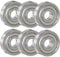 6 Stück 608 ZZ Kugellager, Roller, Inline Skates, Geeignet für ABEC-Lager, Metall Double Shielded Miniatur Rillenkugellager für Skateboard, 8mm x 22mm x 7mm