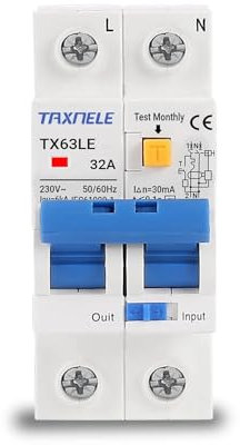 30mA 230V Interruptor automático diferencial, MCB Protección contra sobrecarga cortocircuito cortocircuito (20A)