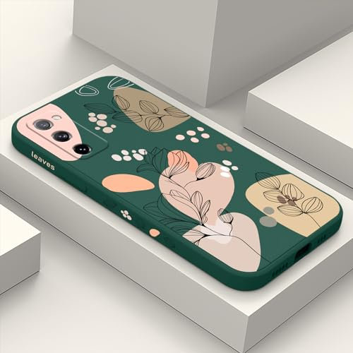 LEECG für Samsung Galaxy S20 FE Hülle Kreative Muster Weiches Silikon Mikrofaser Futter Seite Kreatives Design für Samsung S20 FE Handyhülle 6,5 Zoll-Dunkelgrün 2