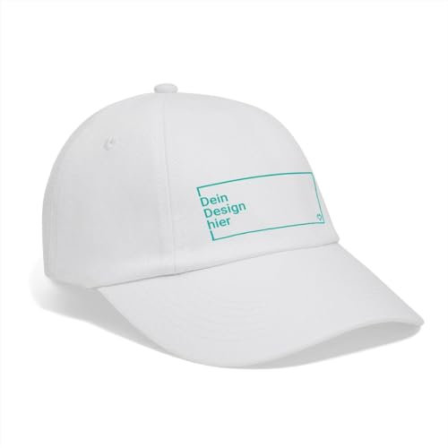 Spreadshirt Baseballkappe Selbst Gestalten Mit Foto Und Text | Basecap Personalisierbar Baseballkappe, One Size, Weiß/Weiß