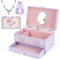hombrima Musik Schmuck Box mit Schublade Halskette Armband, Musikalischer Schmuck Aufbewahrungskoffer mit Spinning Ballerina Geschenk Set für Kinder Mädchen Kinder Tochter