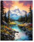 Yunruily Mountain Paint by Numbers for Adults Beginners-Scenery Painting by Numbers for Adult Mountain Painting Kits for Adults Gifts Home Wall Decor(16x20inch)