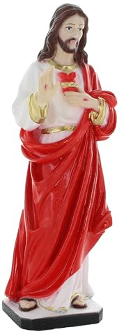 Statue des Heiligen Herzens Jesus, 30 cm aus Kunstharz, Heiliges Herz Jesu, christlicher Kult aus Harz