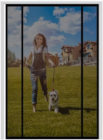 Tenda a Rullo Oscurante Zanzariera Magnetica Porte, 230×270cm, con Nastri Autoadesivi e Puntine per Porte e finestre Casa Impedendo agli Insetti di Entrare, Nero