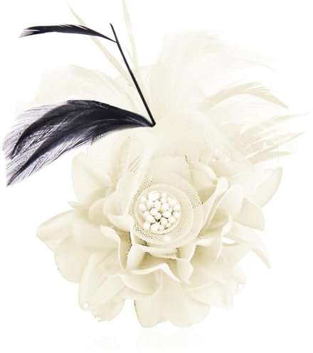Broche à Fleurs Élégante Pour Femme, Plume, Fête De Mariage, Pince à Cheveux Florale, Chapeau, Châle, Robe, Costume, Vêtements De Cérémonie, Accessoires, Corsage, Bijoux Vintage Cz, Cadeaux (Blanc)