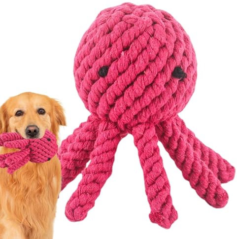 Qurygin Rope Octopus Dog Toy,Pull Octopus Bite Toys - Tug of War Training Chewing Toy, Interactive Dog Cotton Rope Bite Toy for Puppy, Small to Large Dog