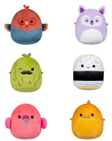Squishmallows Micromallows SQMM0069-6er-Pack, superweiche Mini, 6.5 cm Plüschfiguren