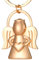 T TAKONE Porte-clés ange gardien avec cœur, en acier inoxydable, porte-bonheur, cadeau pour femmes et amies, or, 4.5cm*3.3cm