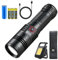 Torches LED Super Bright Rechargeable, 600000 Lumen USB Tactical Flashlight with Power Display, 5 Light Modes, Adjustable Focus, IP67 Waterproof, Powerful Torch for Camping Hiking Emergency etc