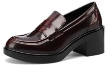 QUEEN HELENA Mocassini con Tacco Francesine Casual Eleganti Donna X31-82 (Bordeaux, Sistema Taglie Calzature EU, Adulto, Donna, Numero, Media, 38)