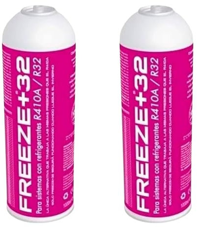 Kit Genérico 2 Botellas De Gas Refrigerante Freeze Orgánico +32 350gr - Gas Aire Acondicionado Coche, Gas R32 Para Aire Acondicionado, Botella Gas R32, Gas Refrigerante R410A, Recarga Aire Acondiciona