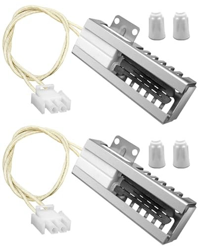 Vaticas Gas Range Oven Igniter Fit for Samsung GE Whirlpool Hot-point Range Oven Burner Replace DG94-00520A WB13K21 W10918546 W11176454 5304509706 with Connector Plug and Ceramic Nuts 2PCS