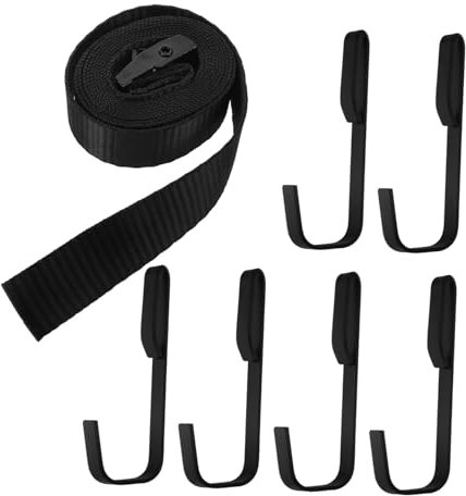 Anneome 1 Set Hunting Hook in Tree Bow Hanger Strap Hunting Tree Stand Hunters Safety Harness Tree Stand Accessories Strap Climbing Tree Stand Tree Straps Bow Gear Hanger Black Metal