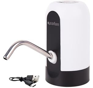 Cofan Dispensador de Agua eléctrico | Grifo portátil para garrafas de Agua | Adaptador Universal Incluido | Batería Recargable de 1200 mAh con conexión USB-C