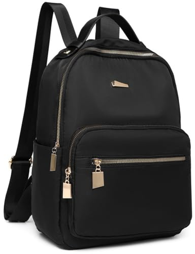 Kommodum - Zaino Donna Zainetto Borsa a Spalla Borse a Mano Leggero Casual Multi-uso per Tempo libero Viaggio Lavoro Shopping Colore Nero (Grande)