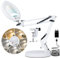 Lámpara de lupa LED, 10 lupa con luz, 5 modos de color, regulable sin niveles, lupa iluminada LED con luz y soporte, manos libres para manualidades, pintura, cerrar, trabajo, lectura, manualidades