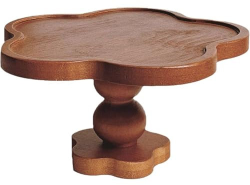 Ymxygz Bandeja De Madera para Servir, Bandeja De Almacenamiento De Velas De Madera, Bandeja Alta Decorativa Rústica, Centro De Mesa Vintage, Bandeja De Mayordomo para Mesa De Centro Casera