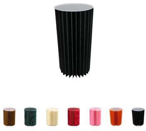 Faltbare Papiersäule - Dekosäule - Vielseitig Einsetzbar als Beistelltisch, Sockel oder Blumenhocker -Platzsparend & Leicht - Ideal für Wohnzimmer, Flur & Events (schwarz, Ø30 H 60 cm)