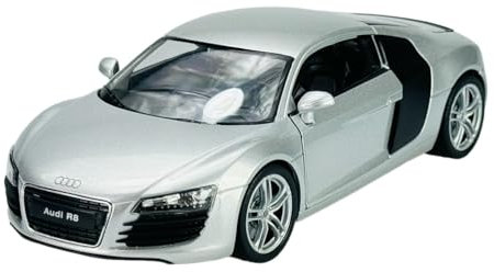 Welly Modell Auto Kompatibel mit 2006 Audi R8 Silber ca 1/24 1:24 Metall Modell Auto Die Cast Neu im Kasten