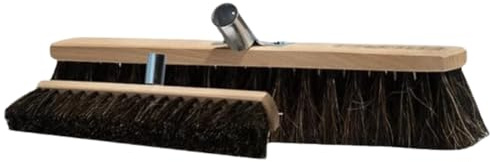 Saalbesen ohne Stiel – Holzbesen mit Metallhalterung – Kehrbesen aus Flachholz, ideal für Glatte Böden, Parkett, Laminat & Fliesen – Werkstattbesen, Zimmerbesen, Hallenbesen (50 cm ohne Stiel)