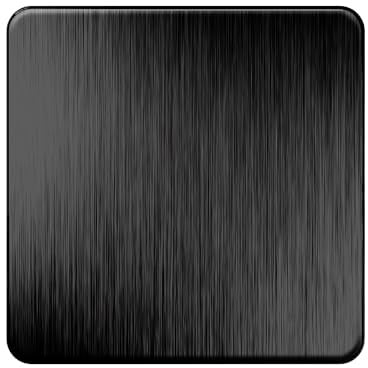 LIDER Screwless 1-Gang Blank Metal Faceplate, Round Edges, Brushed Black | Durable Metal Material, Flat Cover, UKCA Certified, Sleek 1-Gang Screwless Blank Plate, Low-Profile, Modern