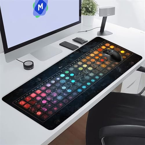 Alfombrilla de Ratón XXL 700x400x3 mm Alfombrilla Ratón Gaming Alfombrilla Escritorio Grande Teclado Antideslizante Mouse Pad XL Mejora la Precisión y la Velocidad (Rosa Verde Amarillo)