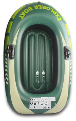 Inflatable Boat, 150x100cm Schlauchboote, 1 Personen Angelboot Aufblasbar Für Erwachsene, Kajak, Verdicktes Faltbares Tragbares Fischerboot Für Treibende Wassersportarten Im Freien, PVC