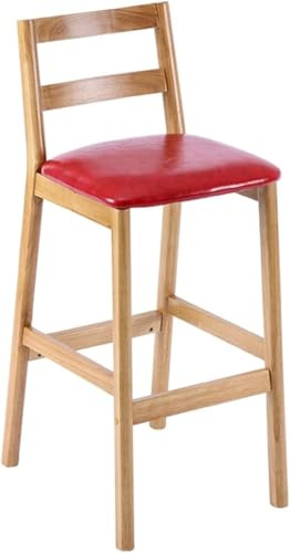 DZYHFCO Barhocker mit Thekenhöhe, modern, mit Rückenlehne und Fußstütze, Lederstühle für Küche, Restaurant, Büro, 71,1 cm, Rot
