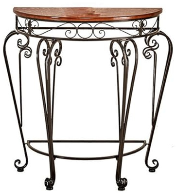 SXDQMX Console Salon, Meuble Console D'entrée en Forme de Demi-Lune, Structure Robuste en Fer Forgé, élégance Classique pour Couloir(90 cm/35 in)