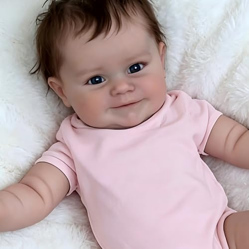 JUYOUYI Reborn Babypuppen, 45,7 cm, lebensechte schlafende Jungen-Puppe, Vinyl, Ganzkörper-Puppe, realistische Neugeborenen-Puppe mit Geschenk-Set für Kinder ab 3 Jahren (Maddie.P)