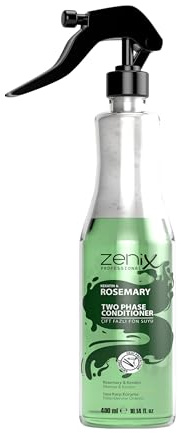 Zenix Zweiphasen Conditioner Spray 400 ml – Leave-in Pflege – leichte Kämmbarkeit, Hitzeschutz & seidiges Haar – für alle Haartypen – Fön Spray Haarpflege – Damen & Herren (Rosemary & Keratin)