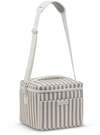 Kapten & Son Oulu Cooler Bag Muted Rose Striped 11 L Kühltasche faltbar | 11L Isoliertasche, Vegan & wasserabweisend, Mit Besteckfach & Flaschenöffner, Faltbar & ideal für Büro, Picknick & Unterwegs