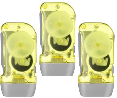 HOMSFOU Linterna de Presión Manual Portátil 3 Piezas Luz de Emergencia Multifuncional de Plástico para Trabajo y Reparación en Exteriores Color Aleatorio