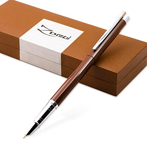 Pluma estilográfica con convertidor de recambio de tinta y caja de regalo, colección clásica atemporal, para cartuchos estándar, color marrón chocolate